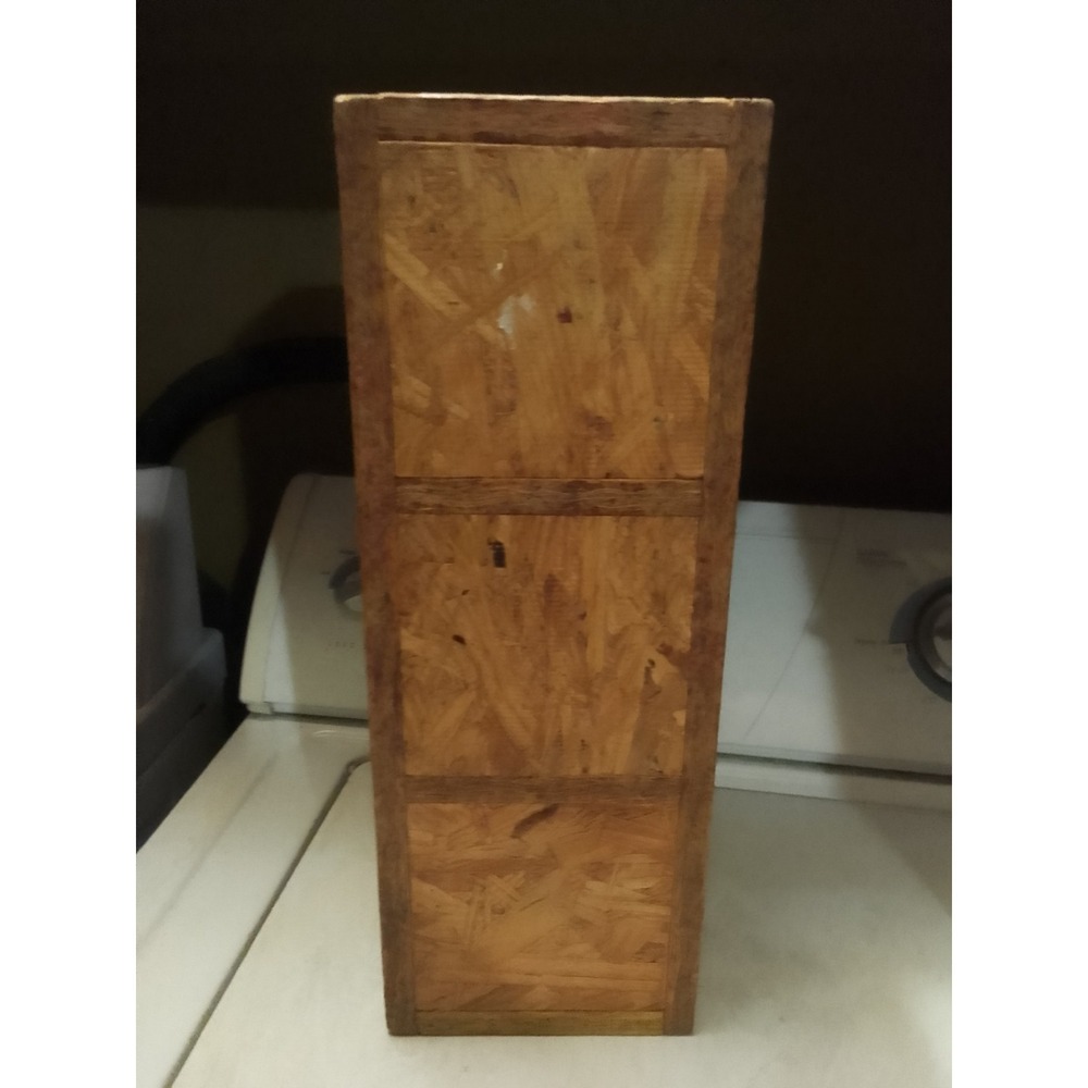 Handcrafted Wood 3 Compartment Shelf/ Box Initials Carved In It K O H Demensions - Picture 6 of 12